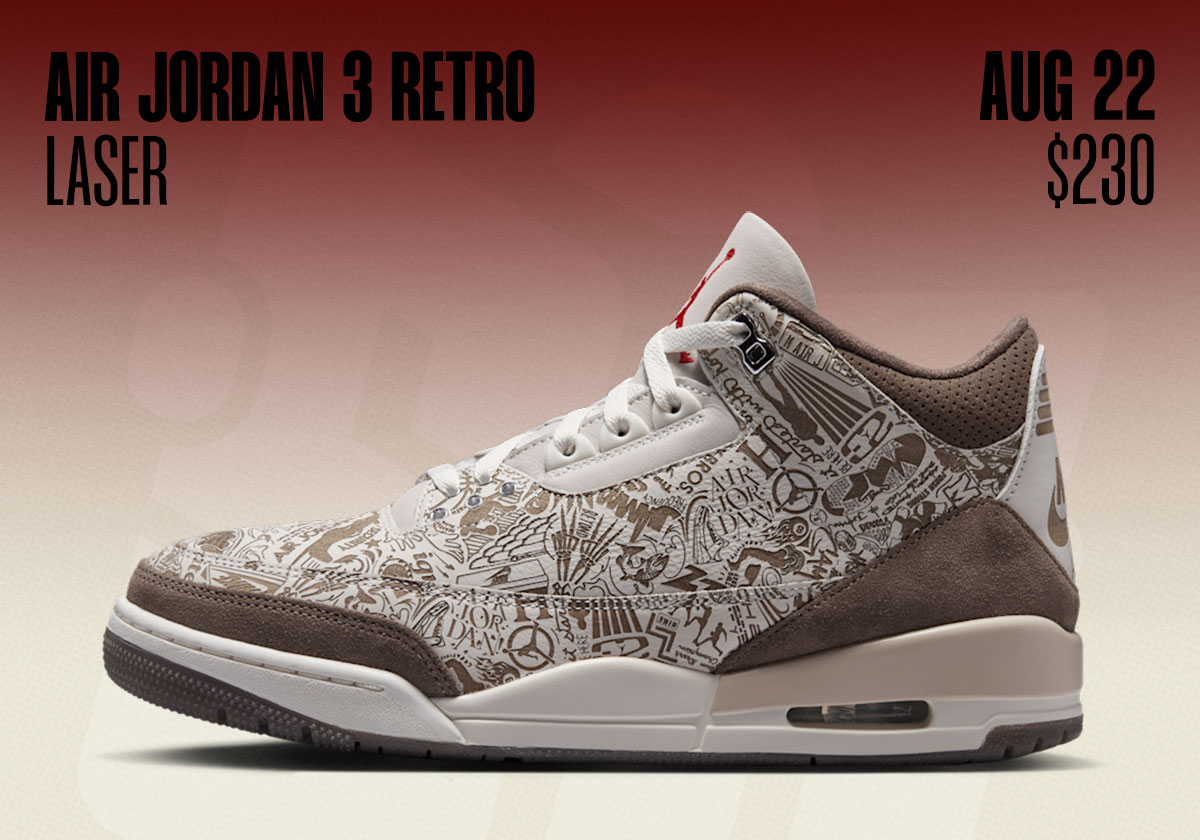 Air Jordan 3 « Laser » 2026, cuir gravé au laser