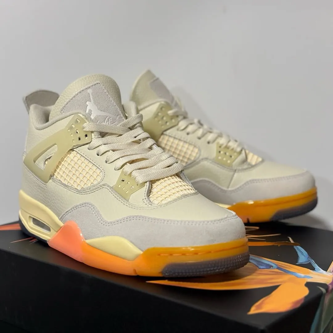 Détail du coloris tropical de l'Air Jordan 4 Birds of Paradise