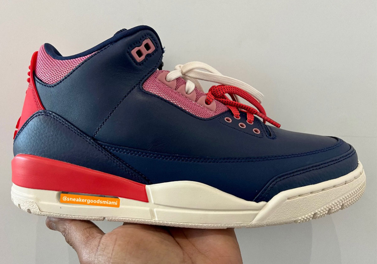 Détail de l'Air Jordan 3 Sports Renaissance, mesh synthétique et lacets