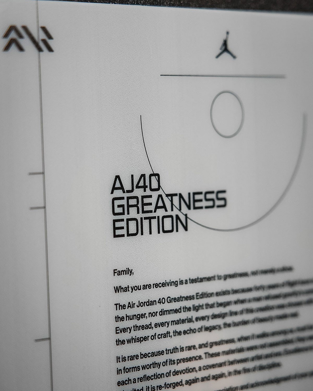 Détail de la Air Jordan 40 Greatness Edition