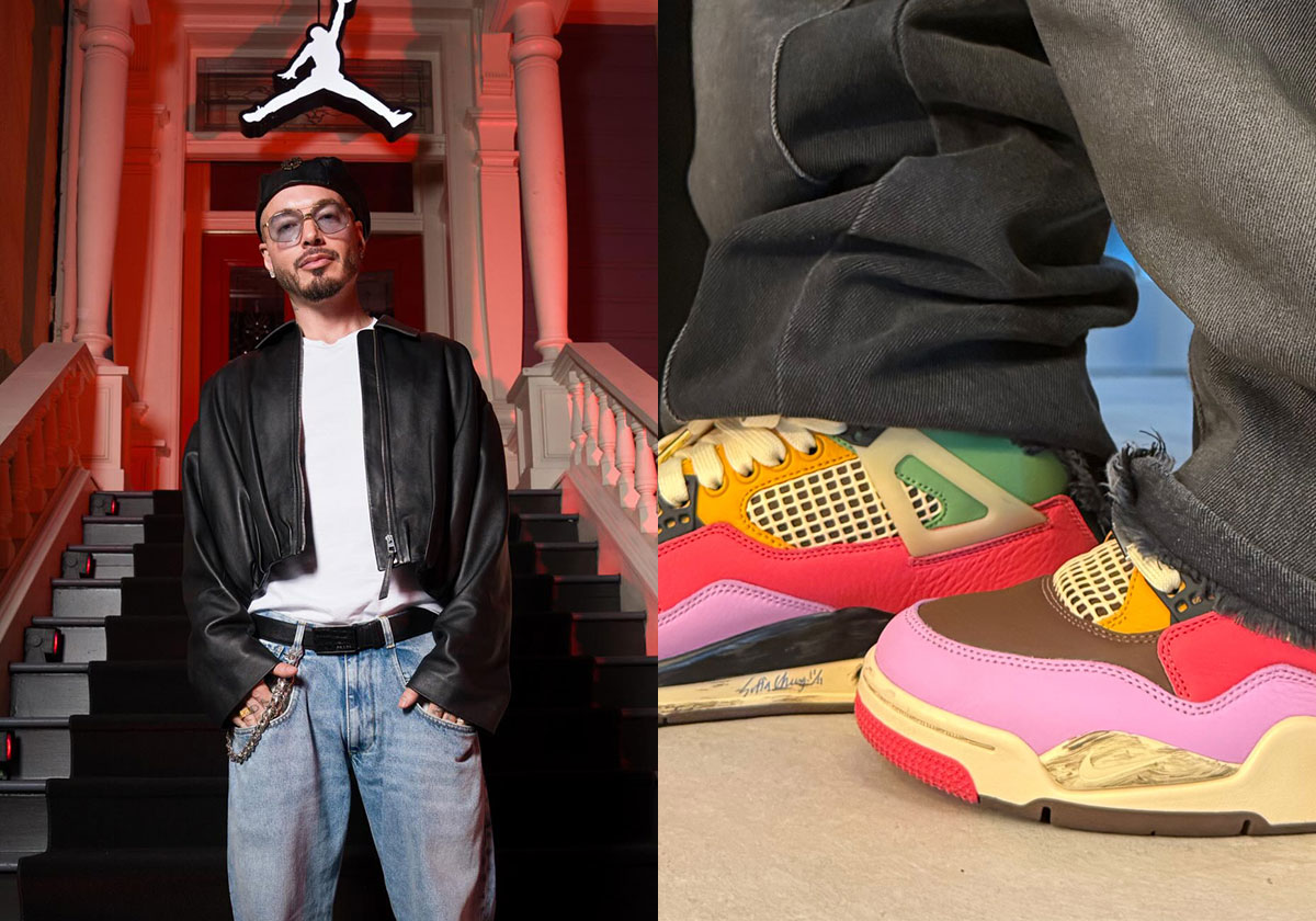J Balvin x Air Jordan 4 Multi-Color, empeigne multicolore