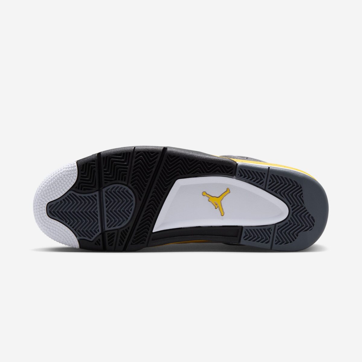 Vue de profil interieur de la Air Jordan 4 Tour Yellow 2026