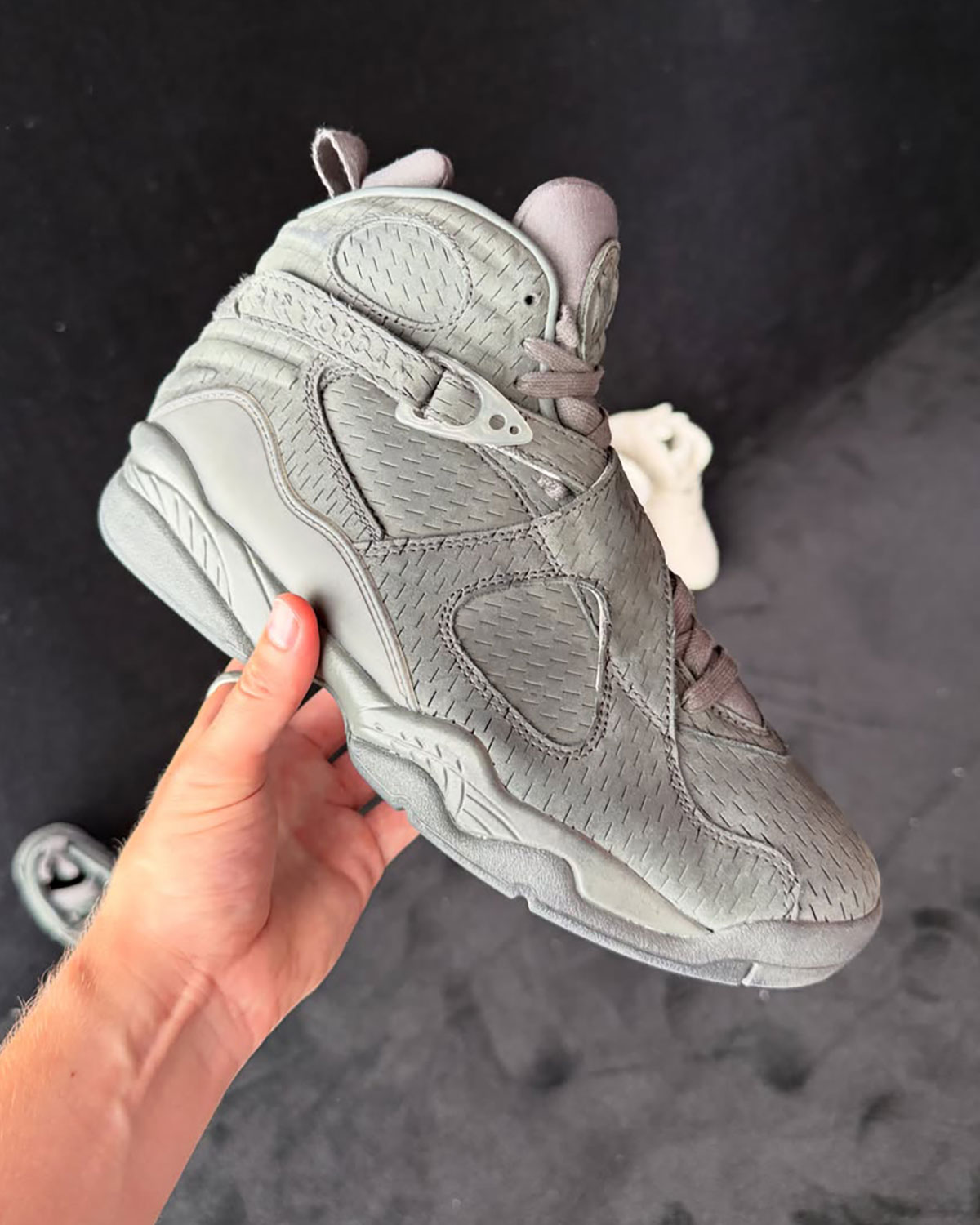 La Slam Jam x Air Jordan 8 Light Bone vue de profil