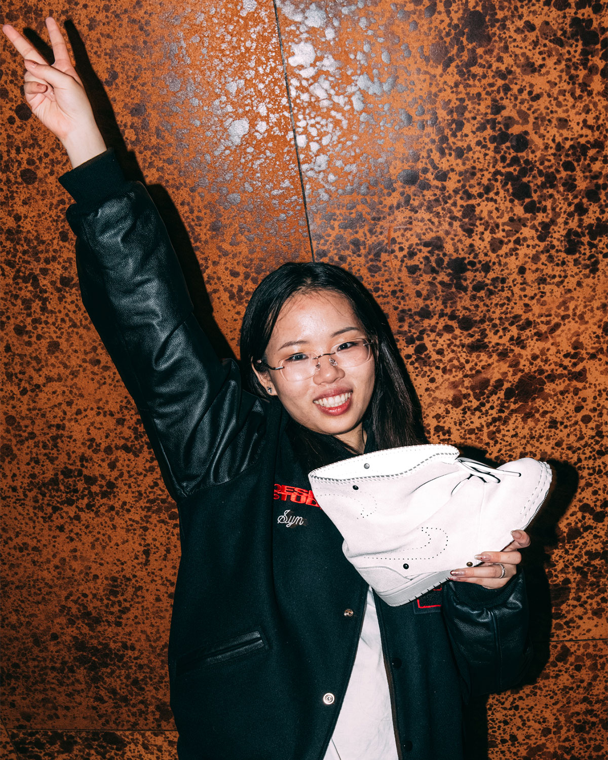 Détail de la tige effondrable de l’Air Jordan 1 de Syn Zhuang