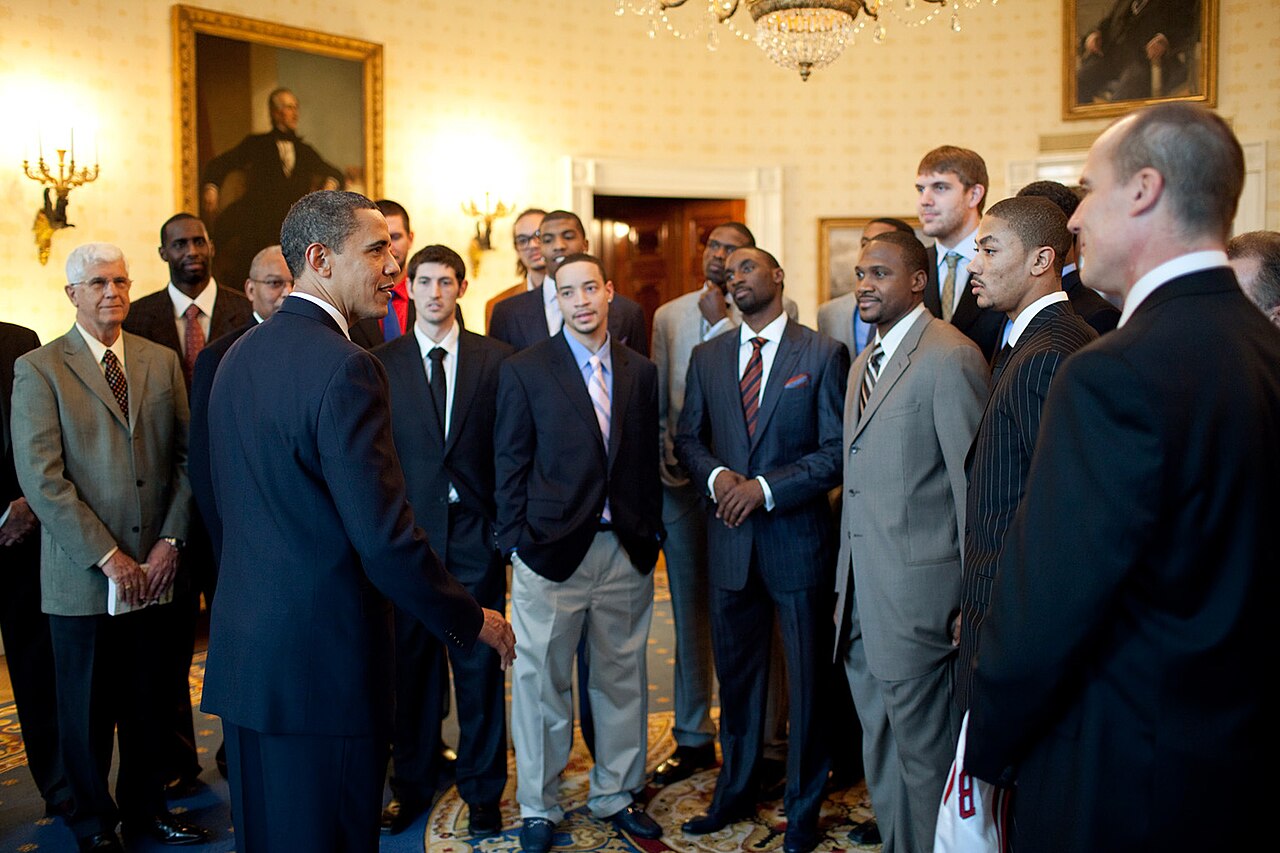 Les Chicago Bulls reçus par Barack Obama à la Maison Blanche en février 2009